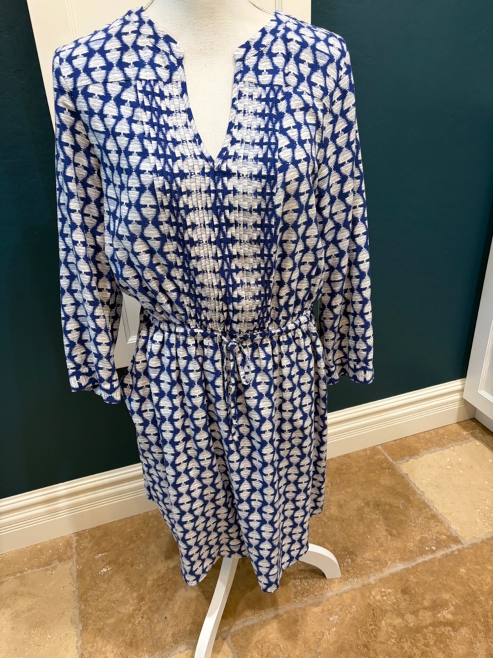 🎉Host Pick🎉 Lucky brand blue and white 3/4 sleeve dress